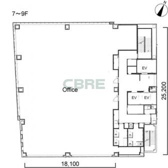 7階〜9階 平面図