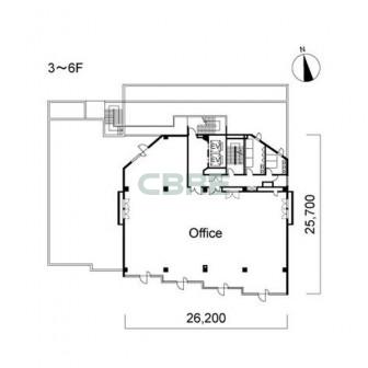 3階〜6階 平面図
