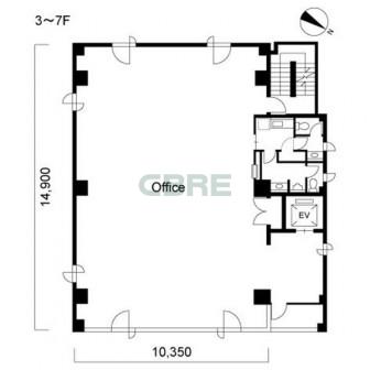 3階〜7階 平面図