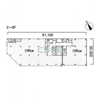 2階〜8階 平面図