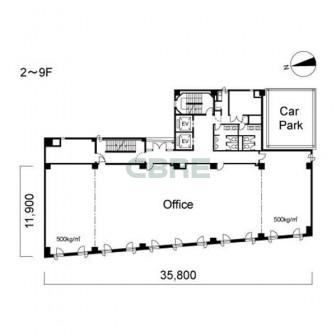 2階〜9階 平面図