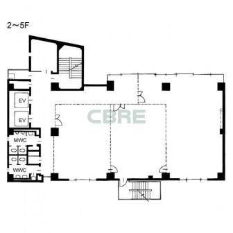 2階〜5階 平面図