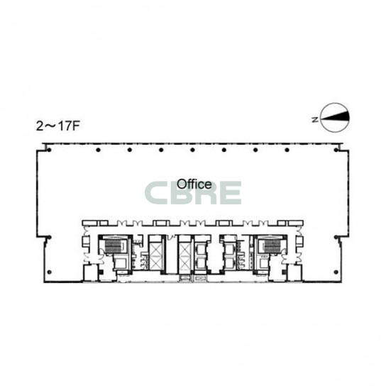 2階〜17階 平面図
