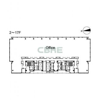 2階〜17階 平面図