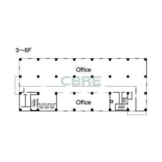 3階〜6階 平面図