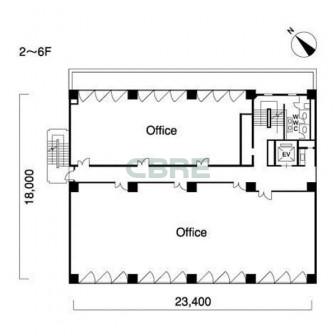 2階〜6階 平面図