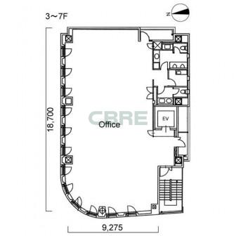 3階〜7階 平面図