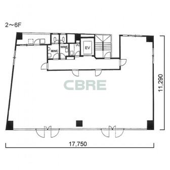 2階〜6階 平面図