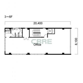 3階〜6階 平面図