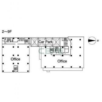 2階〜9階 平面図