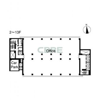 2階〜13階 平面図