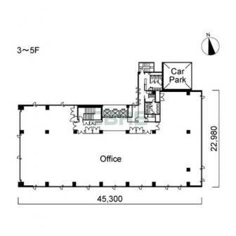 3階〜5階 平面図
