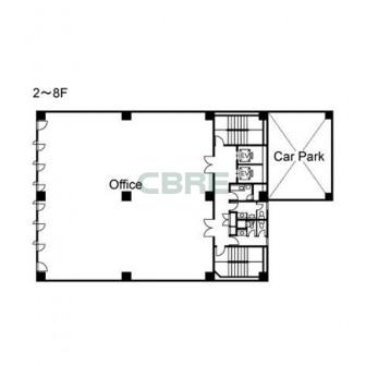 2階〜8階 平面図