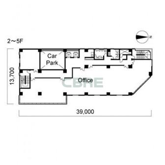 2階〜5階 平面図