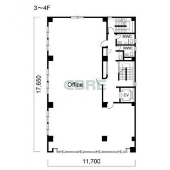 3階〜4階 平面図