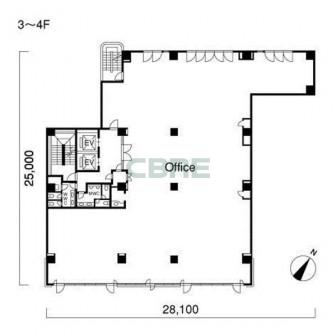3階〜4階 平面図