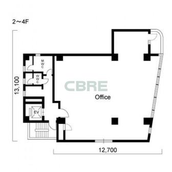 2階〜4階 平面図