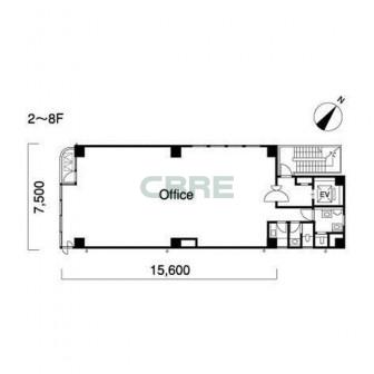 2階〜8階 平面図