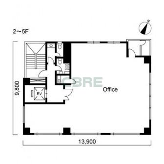 2階〜5階 平面図