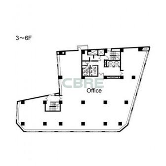 3階〜6階 平面図