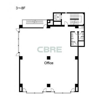 3階〜8階 平面図