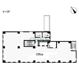 4階〜9階 平面図