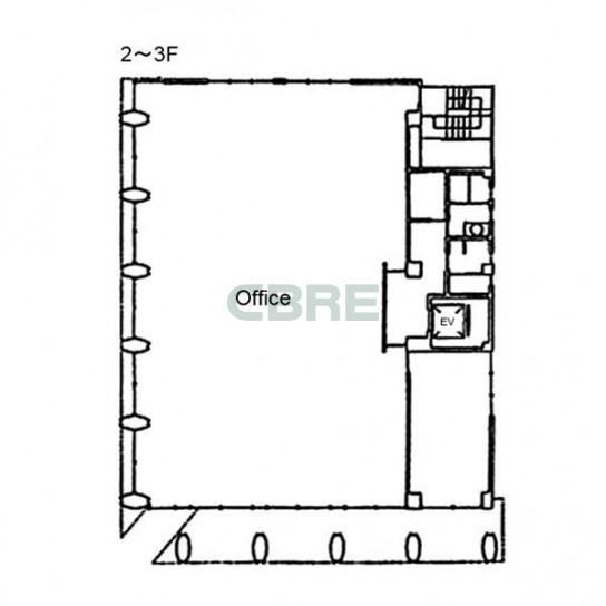 2階〜3階 平面図