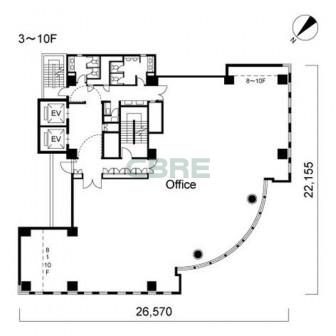 3階〜10階 平面図