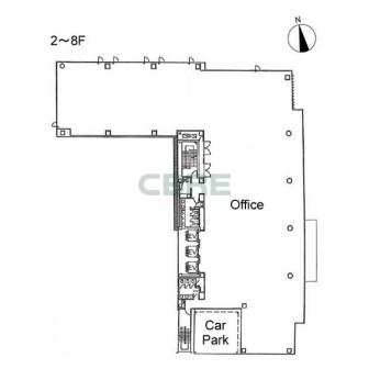 2階〜8階 平面図