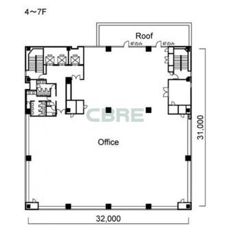 4階〜7階 平面図