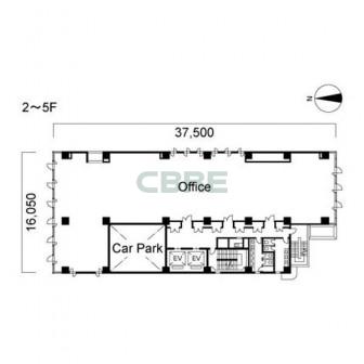 2階〜5階 平面図