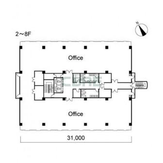 2階〜8階 平面図