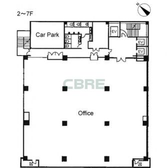 2階〜7階 平面図