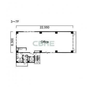 3階〜7階 平面図