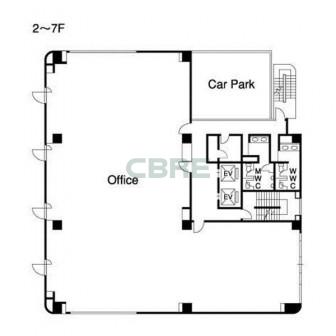 2階〜7階 平面図