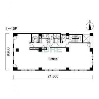 4階〜10階 平面図