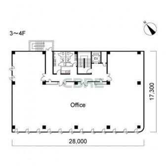 3階〜4階 平面図