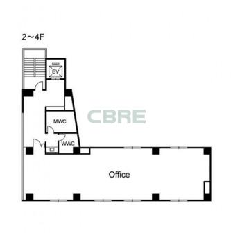 2階〜4階 平面図