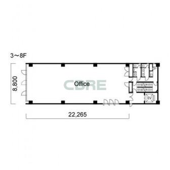3階〜8階 平面図