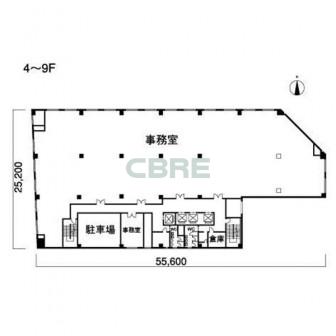 4階〜9階 平面図