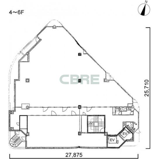 4階〜6階 平面図