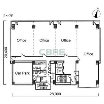 2階〜7階 平面図
