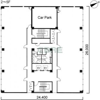 2階〜5階 平面図