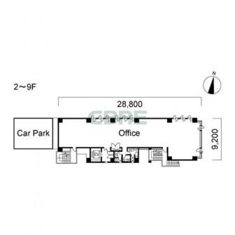 2階〜9階 平面図