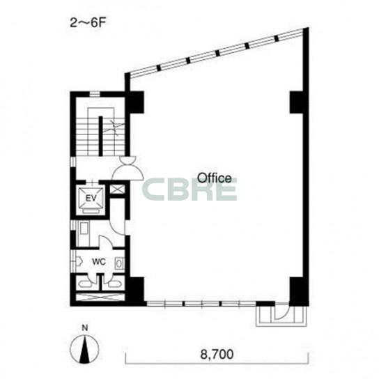 2階〜6階 平面図