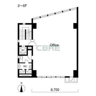 2階〜6階 平面図
