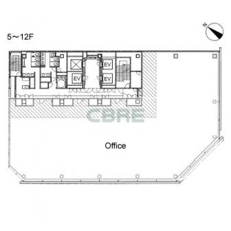 5階〜12階 平面図