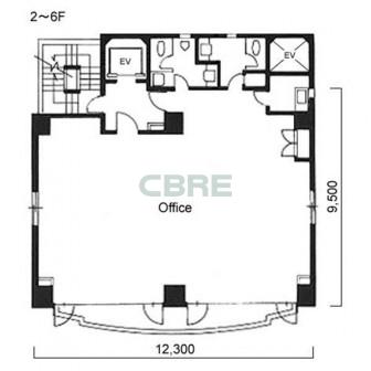 2階〜6階 平面図