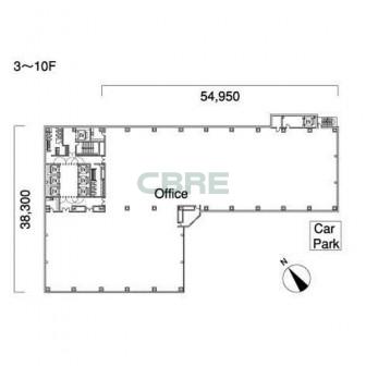 3階〜10階 平面図