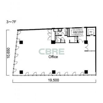 3階〜7階 平面図